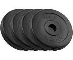 Bituminių svarelių rinkinys 4x1.25kg, skylė 31mm, klasikinė plokštė, REBEL ACTIVE