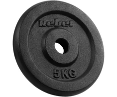 Ketaus svarelių rinkinys 4x5kg, skylė 31mm, klasikinė plokštelė, REBEL ACTIVE