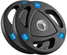 Gumuotų ketaus svarelių rinkinys 2x10kg, olimpinis atidarymas 51mm, REBEL ACTIVE