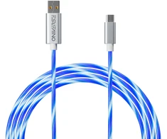 Oniverse „Micro USB“ įkrovimo laidas su LED, 2 metrai – baltas