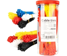 Plastikinių įvairiaspalvių kabelių raištelių rinkinys (1000 vnt. amio-04318)