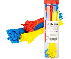 Plastikinių įvairiaspalvių kabelių raištelių rinkinys, 150 vnt. amio-04316