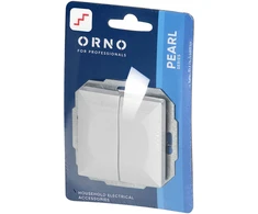 Orno Łącznik p/t schodowy podwójny Pearl, 10A, 250V, WP-2/5P, balta