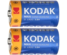 Baterie Kodak MAX šarminės KD-2 LR20 baterijos, 2 vnt.