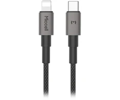 Orno Kabelis USB-C - Lightning Miccell VQ-D34, 30W, 1,2m, juoda