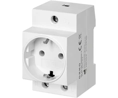 Orno Lizdas na szynę DIN, Schuko, 2P+Z,16 A ,230 V AC, pilka