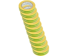Orno Rinkinys 10 izoliacinės juostos, geltona ir/žalia, storis 0,13 mm, plotis 15 mm, ilgis 10 m
