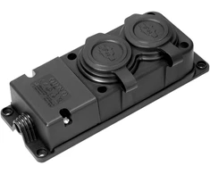Orno Rozgałęźnik bryzgoszczelny IP44, 2 gniazda 2P+Z, 16A, 230 V AC, gumowy, uniepalniony, standard czeski