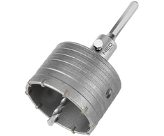 Otwornica 85 mm karbido skylių pjūklas su šešiakampiu adapteriu ir centravimo grąžtu