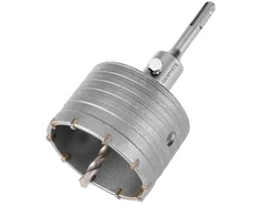 Otwornica 85 mm karbido skylių pjūklas su SDS+ adapteriu ir centravimo grąžtu