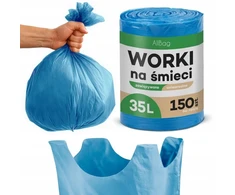 Panel Hurtowy Realb2B Worki na Śmieci 35L 150 vnt. Uniwersalne Worki Wiązane Mocne Mėlyna