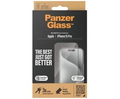 Panzer Glass „PanzerGlass“ – ekrano apsauga „iPhone 15 Pro“ – itin platus pritaikymas su „EasyAligner“