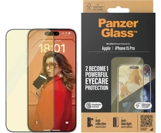 Panzer Glass „PanzerGlass“ – „Eyecare“ ekrano apsauga „iPhone 15 Pro“ – itin platus prigludimas su „EasyAligner“
