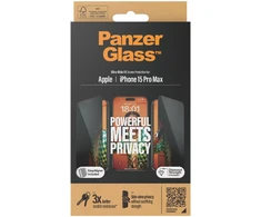 Panzer Glass „PanzerGlass“ – privatumo ekrano apsauga „iPhone 15 Pro Max“ – itin platus pritaikymas su „EasyAligner“