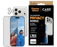 „PanzerGlass“ – „CARE 3 viename“ flagmaninis privatumo paketas – „iPhone 17 Pro“