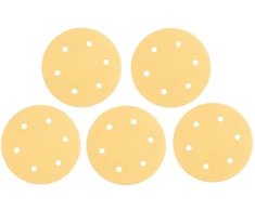 Papier Švitrinis popierius su lipdukais, 225 mm, K120, 5 vnt., su 6 skylėmis, šlifuokliams 59G264, 59G265
