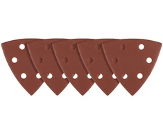 Papiery Delta Velcro švitrinis popierius 93 x 93 mm, P80, 5 vnt., su 6 skylėmis