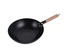 King Hoff Keptuvė Wok keptuvė 30 cm, anglinio plieno, marmurinė nelimpanti danga, medinė rankena, kinghoff, kh-1983