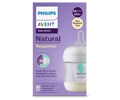 „Philips Avent“ – kūdikio buteliukas su „AirFree“ ventiliacijos anga – 125 ml, lėtos tėkmės čiulptukas, 0–3 mėn., 1 buteliukas