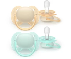 „Philips Avent Ultra Soft“ čiulptukas, 0–6 mėn., šviesiai geltonas / šviesiai žalias