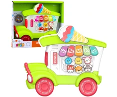 Lean Toys Muzikinis žaislas vaikams - žalias pianinas ledų vežimėlis