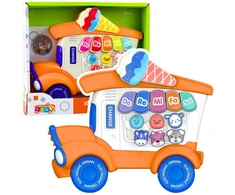 Lean Toys Vaikiškas edukacinis pianinas – Ledų kioskelis, oranžinis