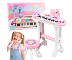 Lean Toys Elektroninis pianinas rožinis