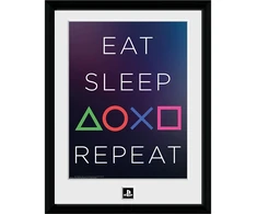 Plakatas Abysse PLAYSTATION - Įrėmintas paveikslas „Valgyk, miegok, kartok“ (30x40)