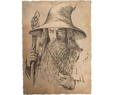 Plakatas Weta Workshop Žiedų valdovo paveikslas „Žiedų valdovas“ – Gandalfo portretas, pilkoji statula