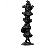 Plastoy Smurfų dervos statula Smurfų kolona Juodasis leidimas 50 cm