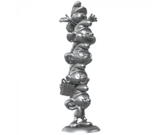 Plastoy Smurfų dervos statula Smurfų kolona Sidabrinis riboto leidimo 50 cm