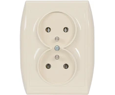Plastrol Lizdas įmontuojamas dvigubas 2x2p+su, 16A, 250V komplektas