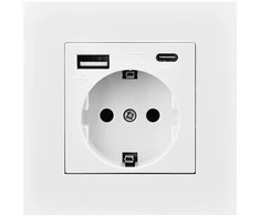 Plastrol Vienvietė kištukinė rozetė 2p+įž. su USB-A+C schuko