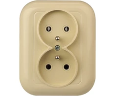 Plastrol rozetas kištukinis viengubas p/t, 2p+su su užuolaidėle, 16a, 250v