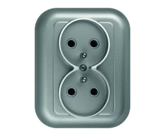 Plastrol rozetas kištukinis viengubas p/t, 2p+su su užuolaidėle, 16a, 250v