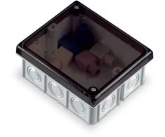 Plastrol Puszka instalacyjna, izolacyjna, odgałęźna, 14-wlotowa, wtynkowa su osłabieniami ścianek, ?16÷21, IP20, wymiar 8095 su pięcioma zaciskami 1x4mm2