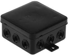 Plastrol Įleidžiama hermetiška dėžutė v6 ip-54 85x85x41 12-jt su įsilaužimo taškais juoda