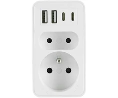 PLASTROL DVIGUBAS ŠAKOTUVAS 2xUSB + 2xUSB C