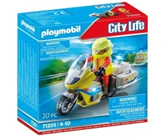 PLAYMOBIL - Greitosios pagalbos gydytojo motociklas su mirksinčia šviesa (71205)