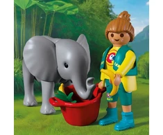 PLAYMOBIL - Zoologijos sodas: Drambliuko jauniklis ir zoologijos sodo prižiūrėtojas (72092)