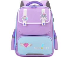 Lean Mokyklinė kuprinė su pleistrais violetinė 16L