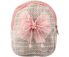 Lean Vaikiška kuprinė su kaspinu ir zuikiu 21 cm, 2 l, pastelinė rožinė