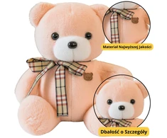 Lean Toys Kreminis Pliušinis Meškiukas su Kaspinu 23cm