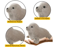 Lean Toys Pliušinis Pilkas Ruonis, 20 cm