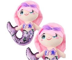 Lean Toys Minkštas undinėlės žaislas su blizgančiais žvyneliais 28 cm