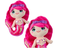 Lean Toys Rožinė pliušinė undinėlė su blizgučiais 28 cm