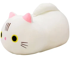 Lean Toys Pliušinis katinas su minkšta uodega, baltas, 40 cm