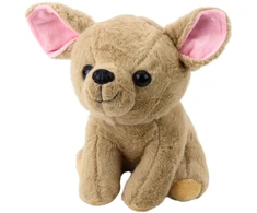 Lean Toys Žaislinis pliušinis šuo Chihuahua, 22 cm, smėlinis