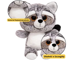 Lean Toys Pliušinis Meškėnas Su Didelėmis Akimis, 22 cm
