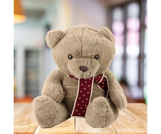 Lean Toys Pliušinis meškiukas su taškuotu šalikėliu, 45 cm